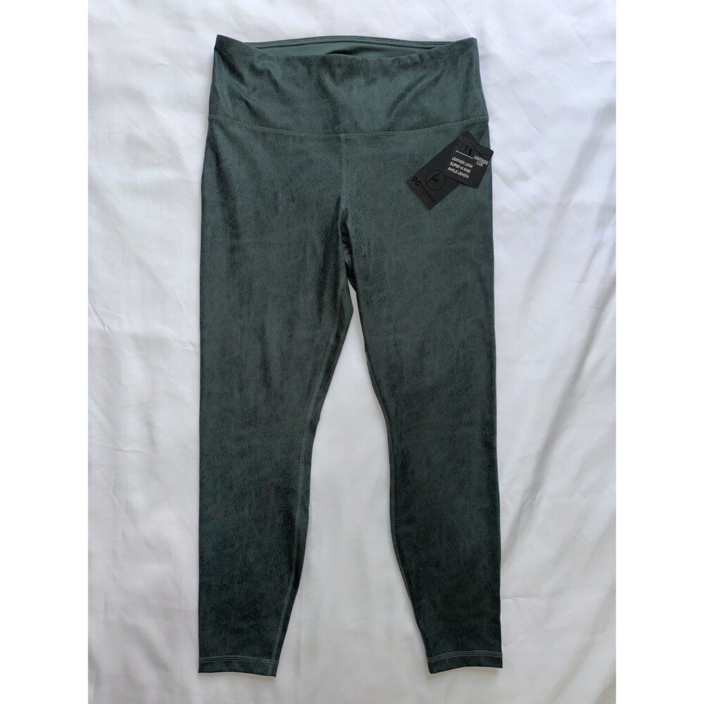 90 Degree by Reflex Foil Lux Ankle Leggings Sage Green Sz L Women’s NWT